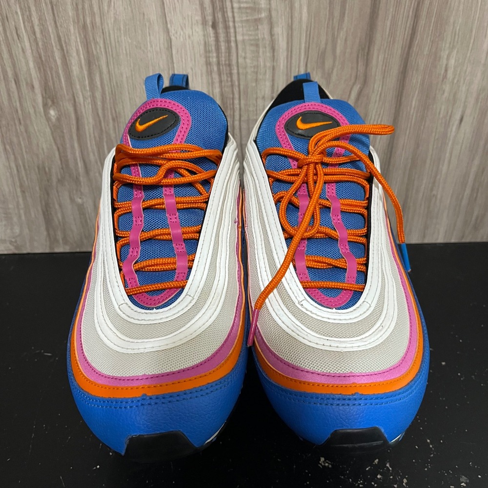 Nike Air Max 97 Active Fuchsia White Orange Men's Size 13 CW6992-100 Multicolor - Picture 7 of 10